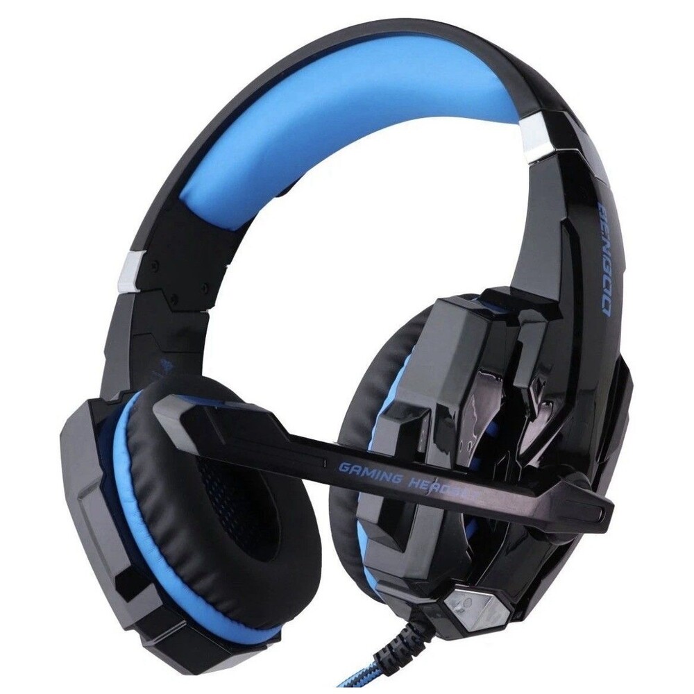BENGOO G9000 Stereo Wired Universal Gaming Headset with LED - Blue